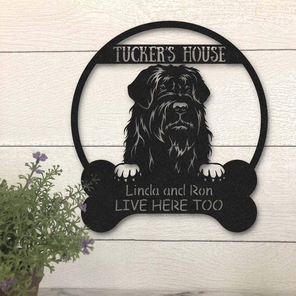 Black Russian Dog Lovers Funny Personalized Metal House Sign