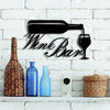 Wine bar bottle and glasses - Cut Metal Sign