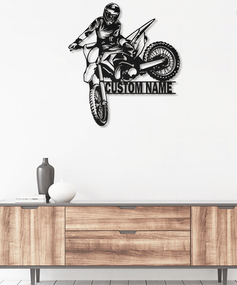 Custom Name Biker Motorcycle - Metal House Sign