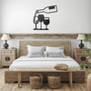 Wine bottle and glasses Metal House Sign