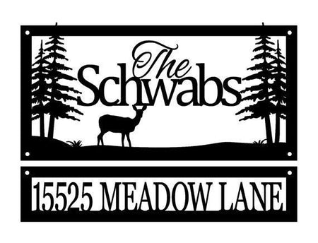 Hunting deer custom name and address - Personalized Cut Metal Sign