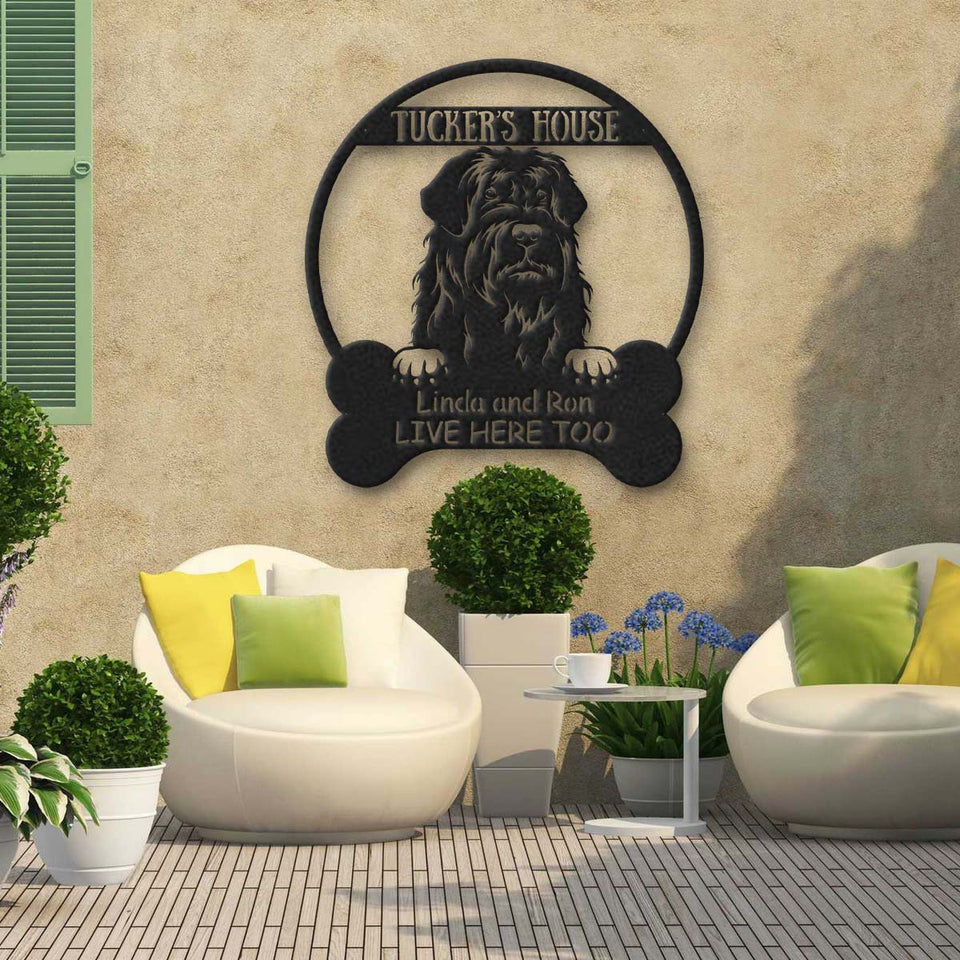 Black Russian Dog Lovers Funny Personalized Metal House Sign