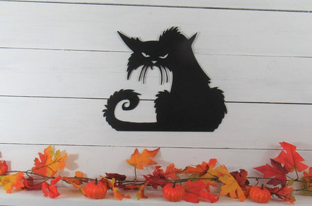 Spooky Cat Halloween for Cat Lovers | Wall Art Decor - Cut Metal Sign