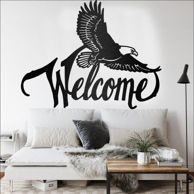 Eagle Welcome To Independence Day - Decor Wall Art - Cut Metal Sign