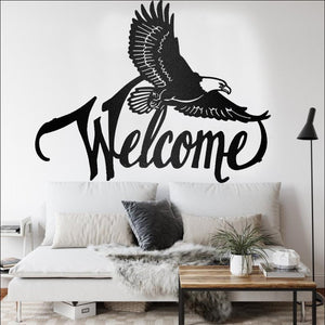 Eagle Welcome To Independence Day - Decor Wall Art - Cut Metal Sign