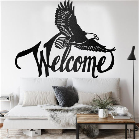 Eagle Welcome To Independence Day - Decor Wall Art - Cut Metal Sign