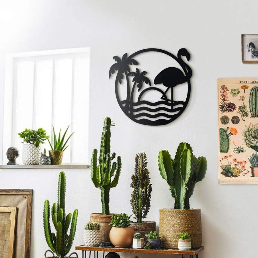 Summer Vibes Flamingo | Wall Art - Cut Metal Sign