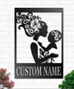 Custom Name Floral Mother And Child - Metal House Sign