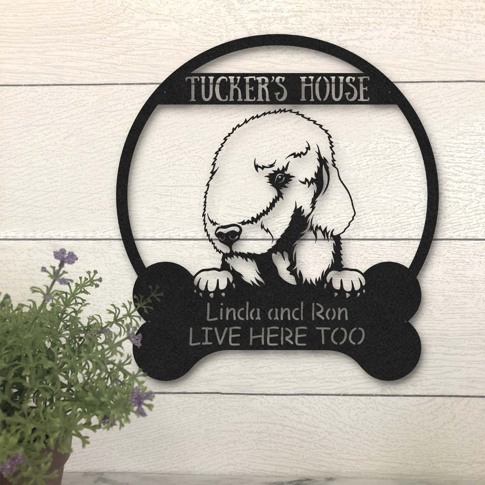 Bedlington Terrier Dog Lovers Funny Personalized Metal House Sign