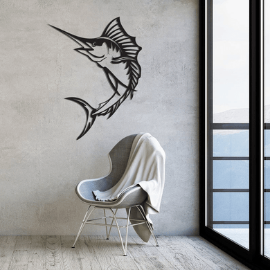 Swordfish Sea Life Ocean | Wall Art Decor - Cut Metal Sign