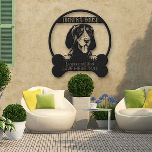 Bluetik Coonhound Dog Lovers Funny Personalized Metal House Sign