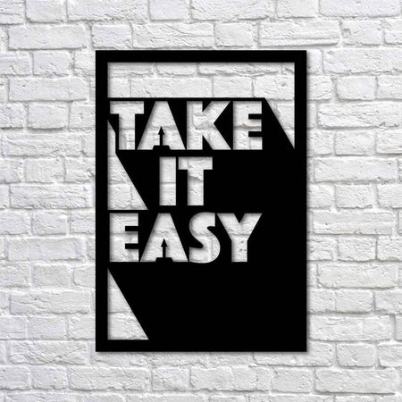 Take It Easy Modern Decoration (Rectangle) | Wall Art Decor - Cut Metal Sign