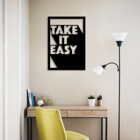 Take It Easy Modern Decoration (Rectangle) | Wall Art Decor - Cut Metal Sign