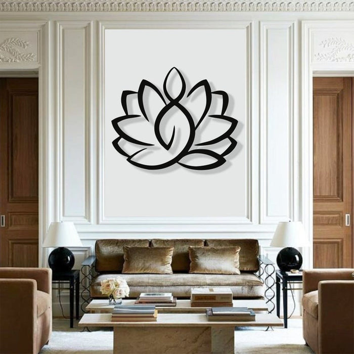 Lotus Yoga - Decor Wall Art - Cut Metal Sign