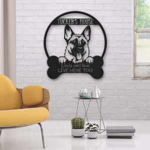 German Shepherd's House Dog Lovers Personalized Metal Sign