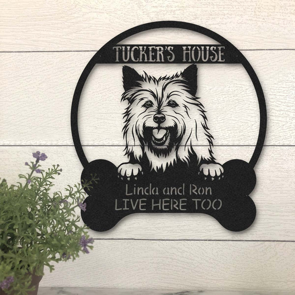 Cairn Terrier Dog Lovers Funny Personalized Metal House Sign