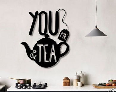You Me & Tea Teapot | Wall Art Decor - Cut Metal Sign