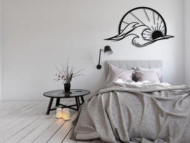 Sun and Waves | Wall Art Decor - Cut Metal Sign