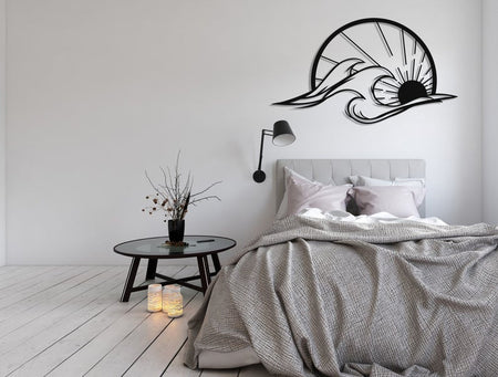 Sun and Waves | Wall Art Decor - Cut Metal Sign