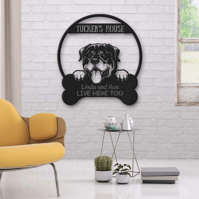 Rottweiler's House Dog Lovers Personalized Metal Sign