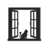Cat Looking Out The Open Window | Wall Art Decor - Cut Metal Sign