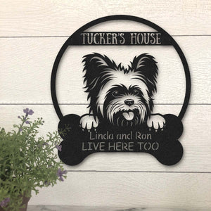 Yorkie Terrier Dog Lovers Personalized Funny Metal Sign Dog House