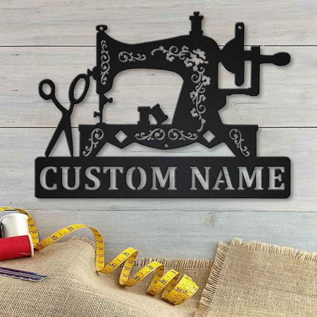 Personalized Name Old Singer Sewing Machine Sewing Room Metal House Sign