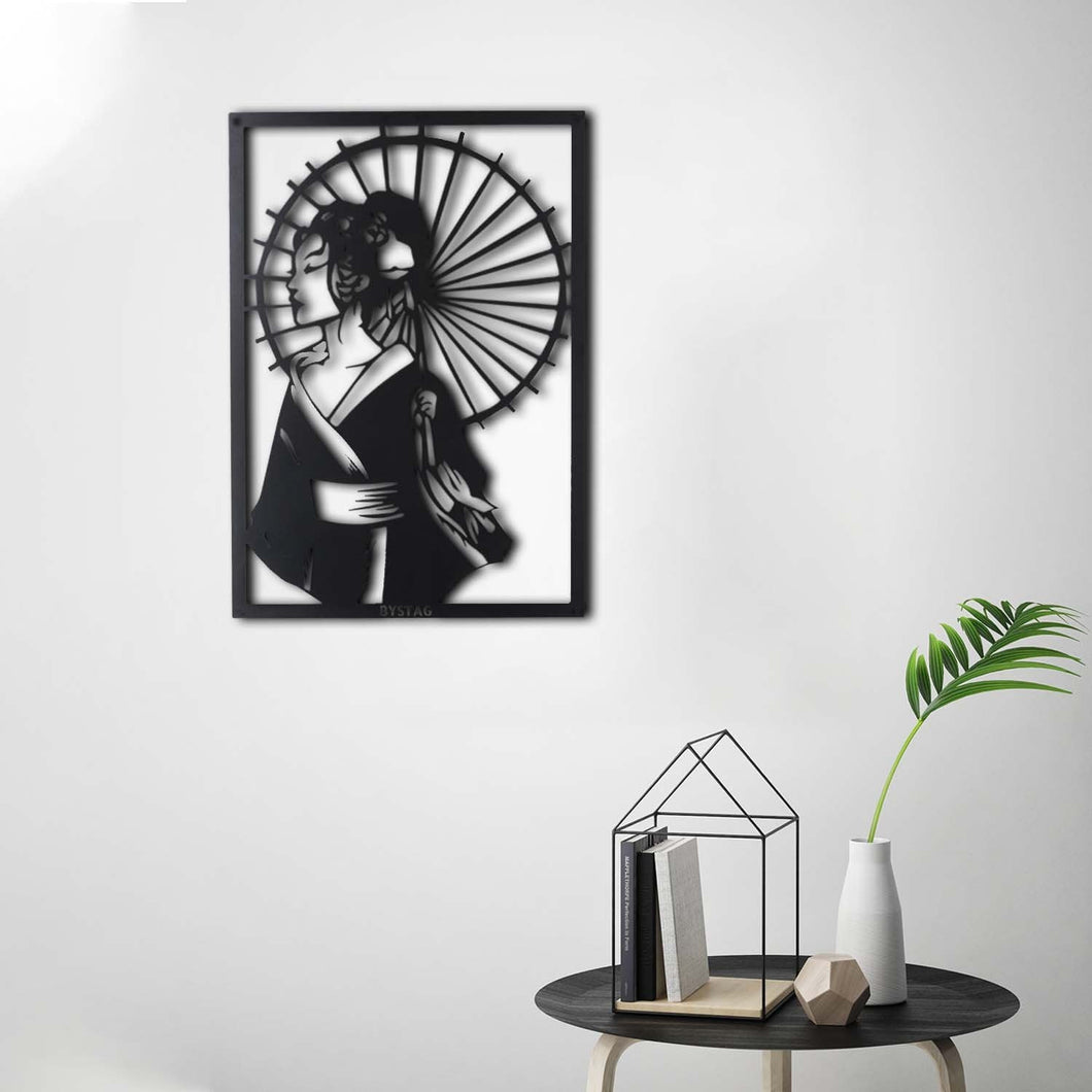 Beautiful Geisha Japanese Culture | Decor Wall Art - Cut Metal Sign