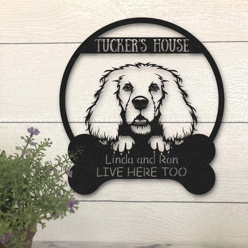 Coker Spaniel Dog Lovers Funny Personalized Metal House Sign