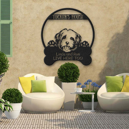 Cavachon Dog Lovers Funny Personalized Metal House Sign