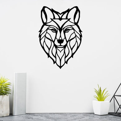 Geometric Wolf Head Wild Animal | Wall Art Decor - Cut Metal Sign