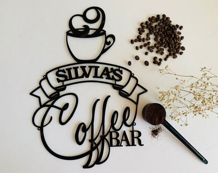 Happy Coffee Bar Personalized Laser Cut Metal Sign Happy Coffee Thumper Sign Clean Metal Signs For Outside Home Decor