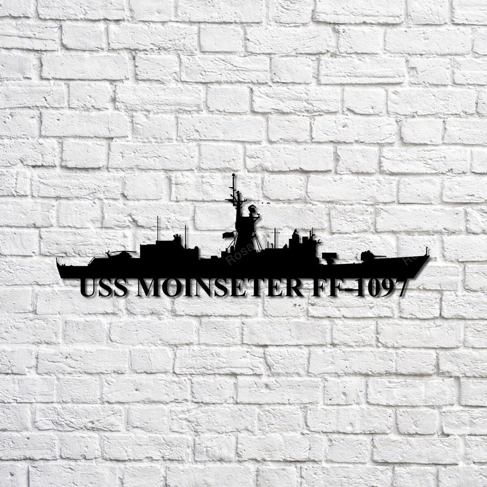 Rosabellaprint Uss Moinseter Ff1097 Navy Ship Metal Signs Rosabellaprint Uss Vintage Garage Signs Metal Clean Bar Signs For Home