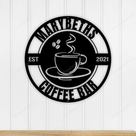 Personalized Coffee Bar Metal Sign Personalized Coffee Small Decor Signs Cool Personalized Metal Signs For Outdoors