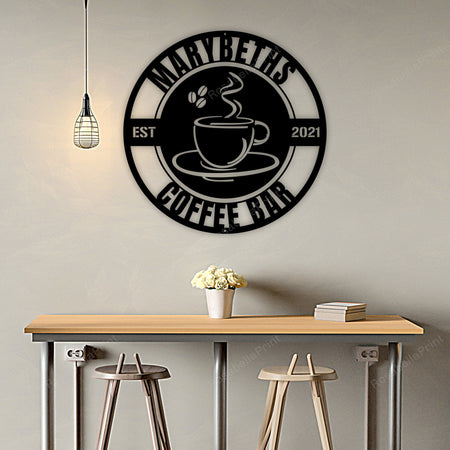 Personalized Coffee Bar Metal Sign Personalized Coffee Small Decor Signs Cool Personalized Metal Signs For Outdoors