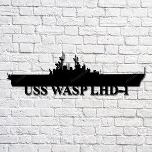 Uss Wasp Lhd1 Navy Ship Metal Art, Custom Us Navy Ship Cut Metal Sign Uss Wasp Rustic Tin Signs Puny Big Family Signs For Home Decor