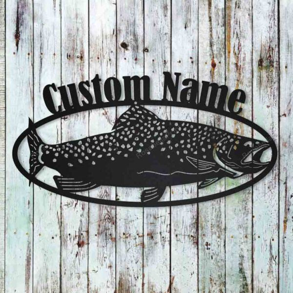 Personalized Trout Fish Sign Personalized Trout Tin Signs Vintage Tiny Garage Signs For Men Funny