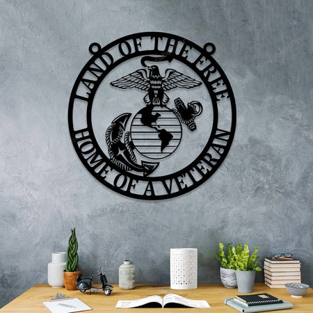 Personalized Land Of The Free Home Of A Veteran Us Marines Metal Signs Personalized Land Custom Name Sign Gorgeous Transformers Metal Sign