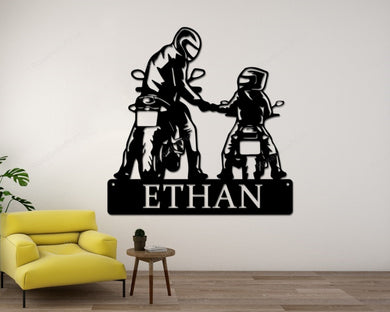 Personalized Bike Riders Family Name Metal Sign Personalized Bike Outdoor Patio Signs Cool Funny Signs For Man Cave