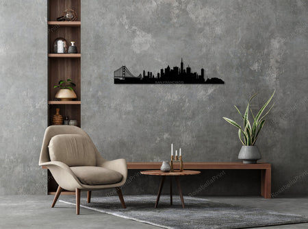 San Francisco City Silhouette Metal Wall Art, San Francisco Skyline Metal , Home Living Room Decoration, Wall Hangings,, Metal Laser Cut Metal Signs San Francisco Custom Wall Sign Plain Metal Address Signs For Houses