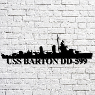 Uss Barton Dd599 Navy Ship Metal Art, Custom Us Navy Ship Cut Metal Sign Uss Barton Home Bar Signs Attractive Corvette Metal Signs For Garage
