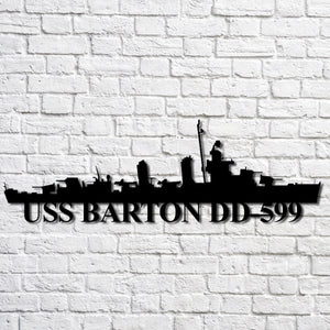 Uss Barton Dd599 Navy Ship Metal Art, Custom Us Navy Ship Cut Metal Sign Uss Barton Home Bar Signs Attractive Corvette Metal Signs For Garage