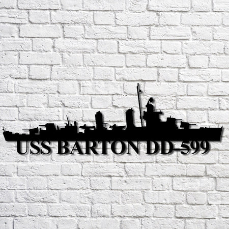 Uss Barton Dd599 Navy Ship Metal Art, Custom Us Navy Ship Cut Metal Sign Uss Barton Home Bar Signs Attractive Corvette Metal Signs For Garage