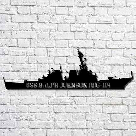 Uss Ralph Johnson Ddg114 Navy Ship Metal Art, Gift For Navy Veteran, Navy Ships Silhouette Metal Art, Navy Laser Cut Metal Sign Uss Ralph Metal Fire Pit Signs Wonderful Corvette Metal Signs For Garage