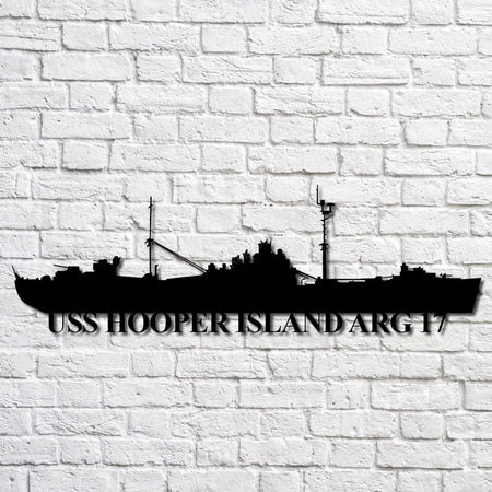 Uss Hooper Island Arg 17 Navy Ship Metal Art, Custom Us Navy Ship Cut Metal Sign Uss Hooper Large Tin Signs Huge Signs For Garden