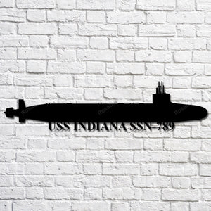 Uss Indiana Ssn789 Navy Ship Metal Art, Custom Us Navy Ship Cut Metal Sign Uss Indiana Custom Name Sign Shapely Shop Signs For Garage