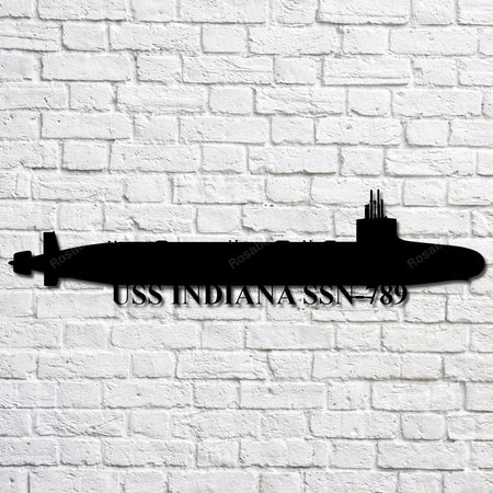 Uss Indiana Ssn789 Navy Ship Metal Art, Custom Us Navy Ship Cut Metal Sign Uss Indiana Custom Name Sign Shapely Shop Signs For Garage