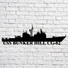 Uss Bunker Hill Cg52 Navy Ship Metal Art, Custom Us Navy Ship Cut Metal Signs Uss Bunker Tin Sign Funny Welcome Sign For Wall