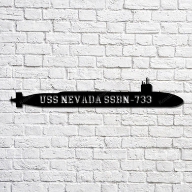Uss Nevada Ssbn733 Navy Ship Metal Art, Gift For Navy Veteran, Navy Ships Silhouette Metal Art, Navy Laser Cut Metal Sign Uss Nevada Outdoor Bar Signs Attractive Garage Signs For Men