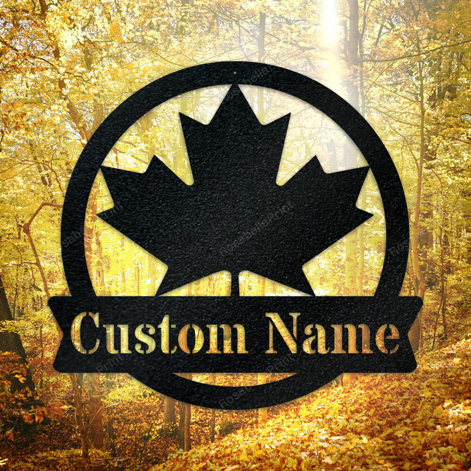 Maple Leaf Monogram Canada Metal Signs Maple Leaf Metal Gym Sign Fun Metal Address Signs For Houses